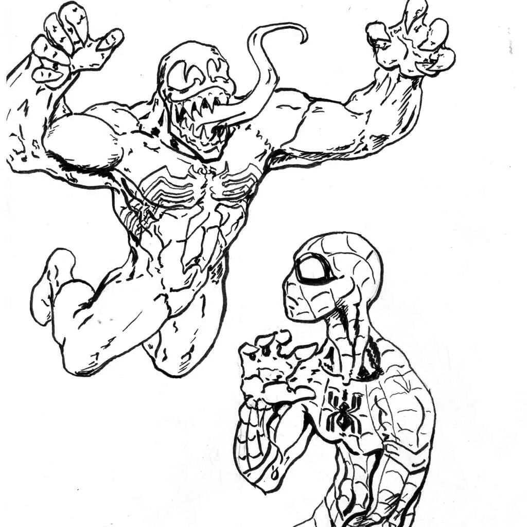Venom Coloring Pages Printable PDF - Coloringfolder.com Coloring pages, Disney c