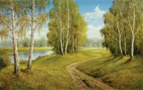 Лес тянется вдоль реки и очень живописный