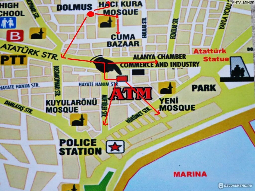 Магазины на 7 карте. Торговые центры Алании на карте. Центр Алании на карте. Рынок в Алании. Аланья торговые центры на карте.
