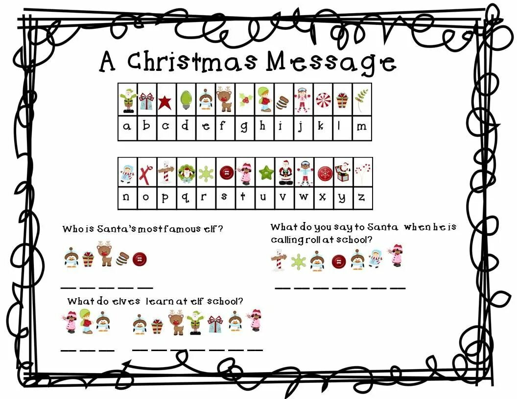 Message school. Christmas Worksheets code. Christmas Cryptogram. Christmas code for children Worksheets. Decode the Christmas code.