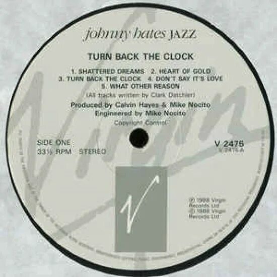 Johnny hates Jazz (1988). Johnny hates Jazz turn back the Clock. 1989 Turn back the Clock. Johnny hates Jazz magnetized CD.