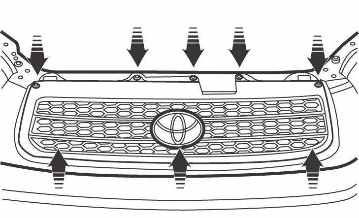 Снятие переднего бампера Тойота рав 4. Тойота рав 4 2001 решетка радиатора. Снять решетку радиатора Тойота рав 4 2 поколения. Снятие бампера Тойота рав 4 2020.