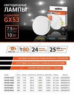 Лампы gx53 мощность