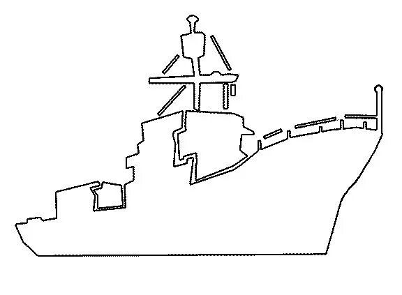 Корабль шаблон для вырезания распечатать Silhouette of warship Royalty Free Vector Image