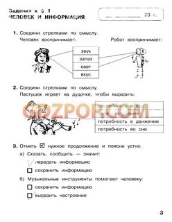 Контрольная работа по информатике 3 класс