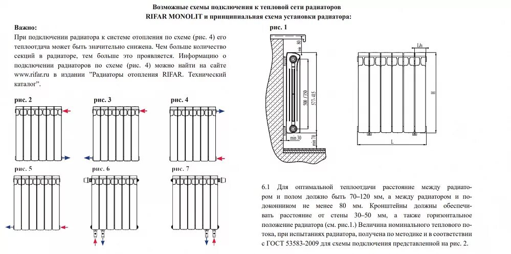 Норма радиаторов отопления. Радиатор биметаллический Rifar схема монтажа. Рифар монолит 500 теплоотдача 1 секции. Рифар монолит 500 схема подключения. Радиатор биметаллический Rifar Monolit 500 схема.