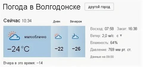 Погода волгодонск подробный на 10 дней