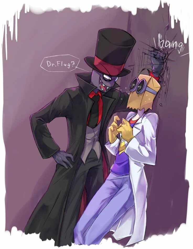 Black hat x dr flug +18. Злыдни доктор блэк. Paperhat villainous. Злыдни блэкхэт и доктор. Black hat x dr flug.