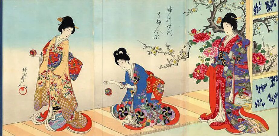 Искусство древней Японии Ямато-э. Художница Haruyo Morita. Кемари в древней Японии. Древняя Япония.