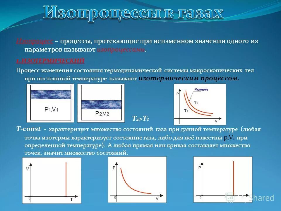 Прицес при постоянной температуре. Процесс изменения состояния газа при постоянной температуре. Изобарный и изохорный процессы. Процесс изменения состояния газа при постоянной температуре. Уравнение состояния идеального газа уравнение бойля мариотта.