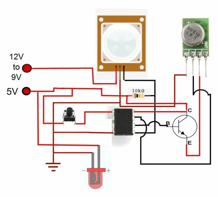 PIR Sensor Security Light & Switch Electronic circuit projects, Motion sensor li