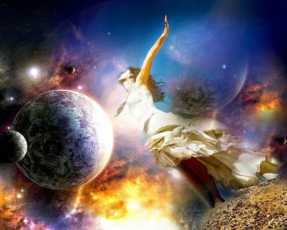 планета и человек красиво. космический человек. абстракция космос. космическая женщина. человек и вселенная.