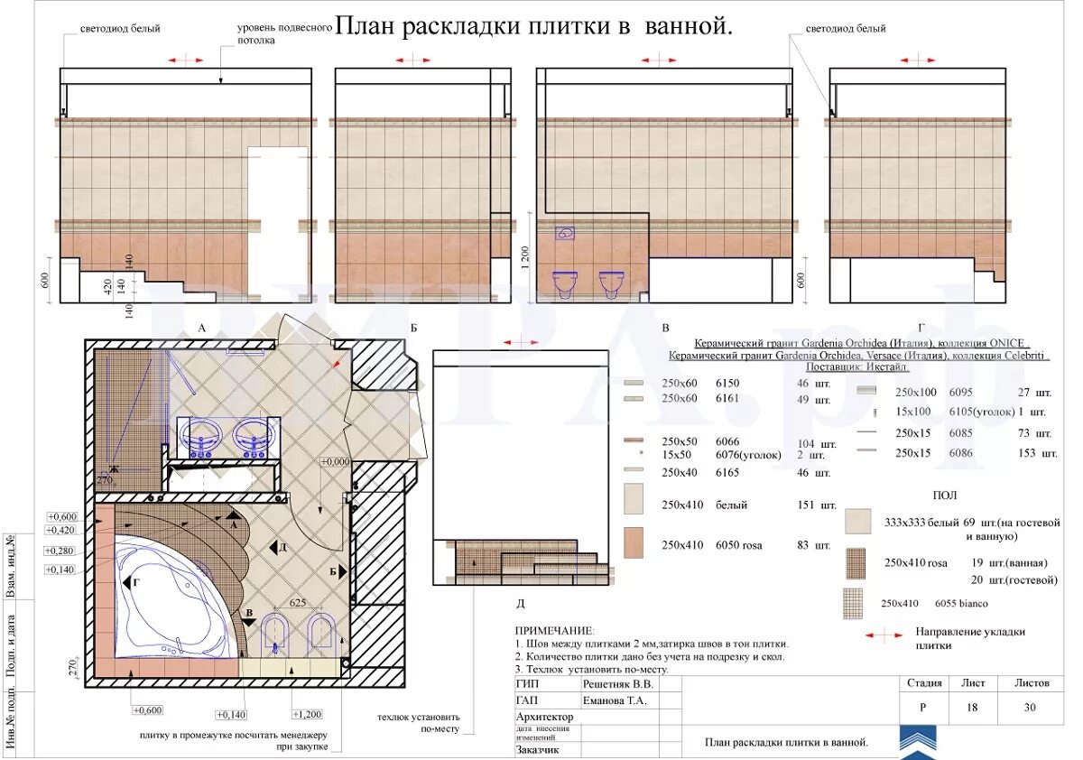 раскладка плитки в санузле - Фрилансер Татьяна Кабакова graficad.ru - Портфолио 