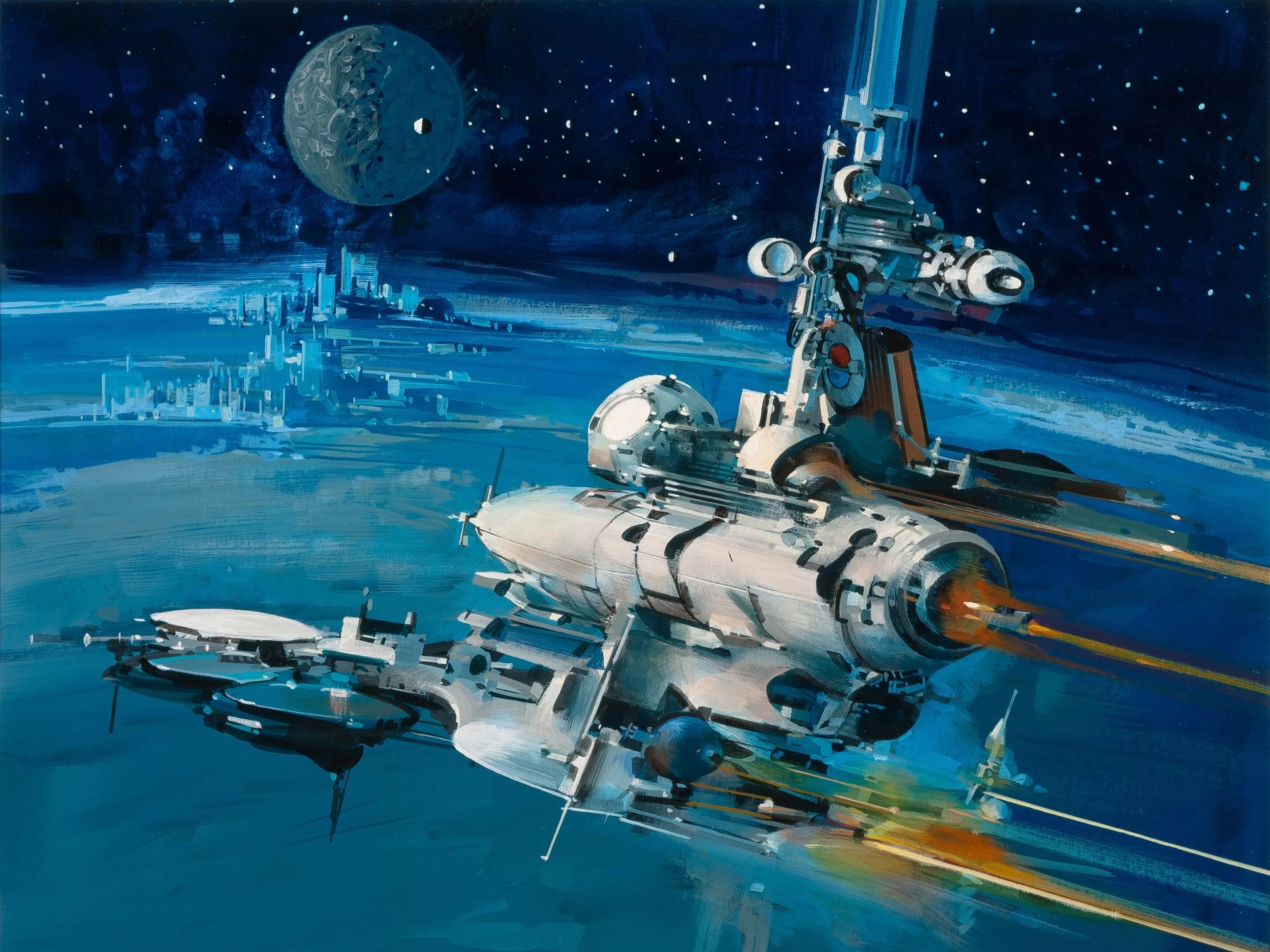 Джон Берки John Berkey. Космические корабли Джона Берки.. John Berkey художник. Гигантские звездолёты Джона Берки.