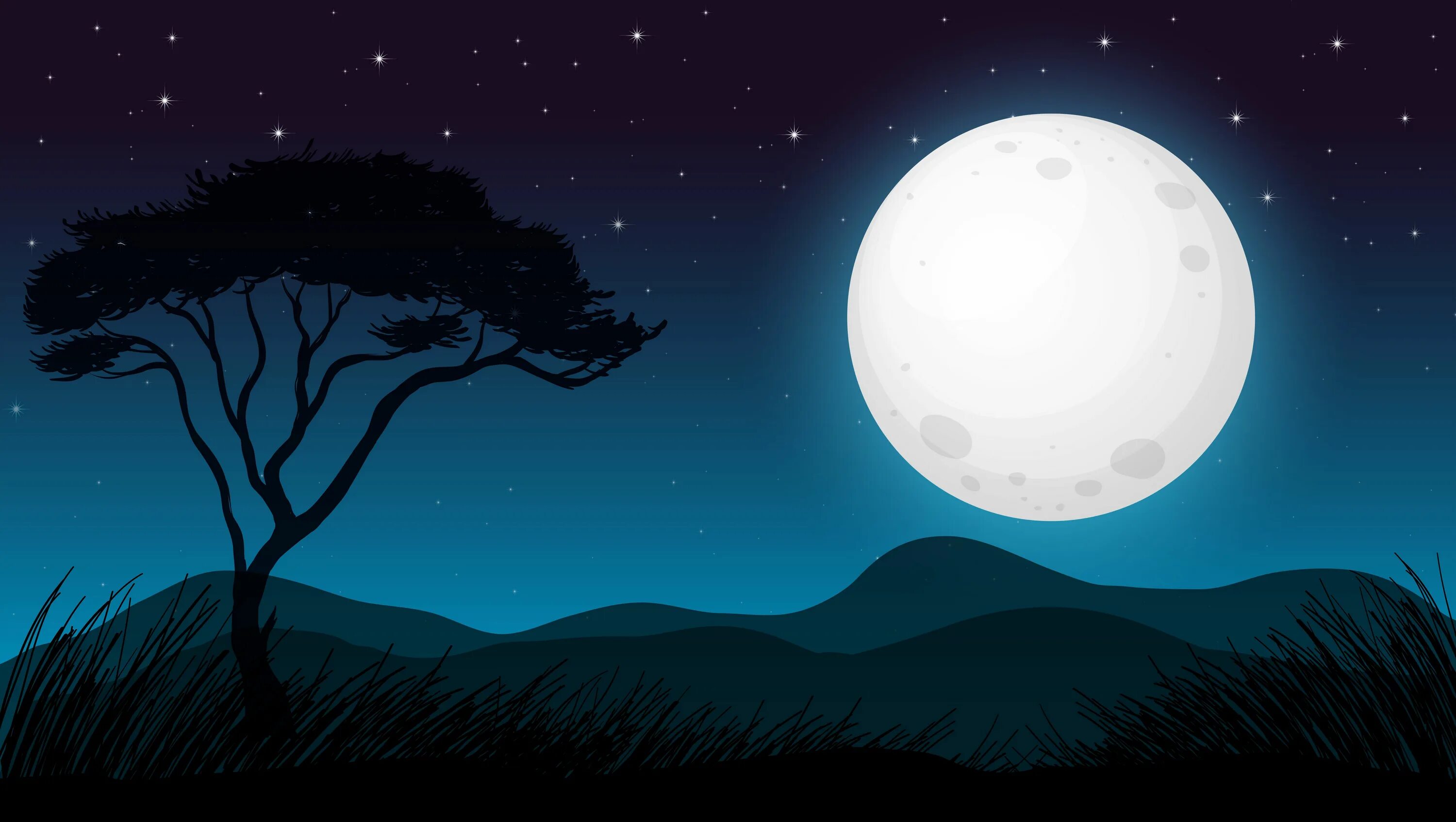 Окр мир ночью. Ночь рисунок. Лунный пейзаж вектор. Нарисовать ночь. Ночь иллюстрация.