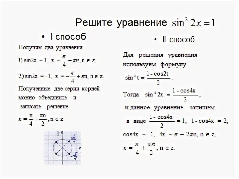 Самостоятельная работа формулы двойного аргумента 10 класс. Решение уравнений синус двойного аргумента. формулы двойного аргумента и формулы понижения степени. формулы двойного аргумента и понижения степени 10 класс. уравнение cos x a конспект урока 10 класс алимов.