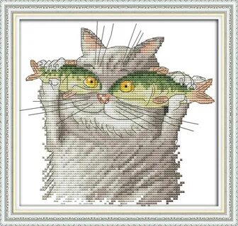 Вышивка кот