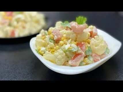 Салат из цветной капусты с овощами