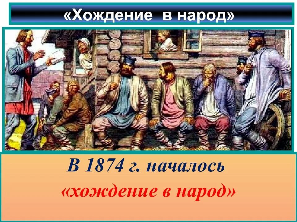 Весной 1874 года началось это массовое движение. 1874 -1875 Гг. – «хождение в народ». Хождение в народ. Первое массовое «хождение в народ». Хождение в народ 1874.