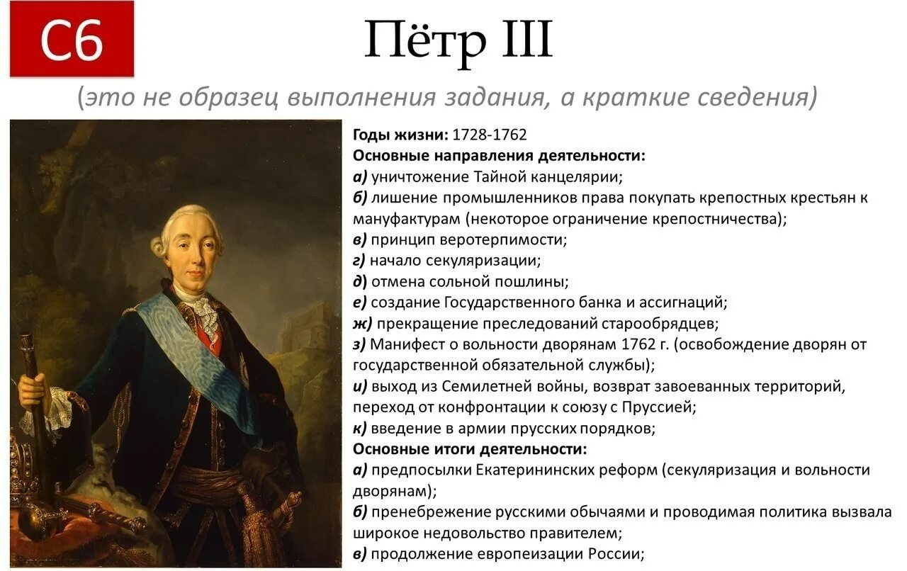 Факты истории россии 8 класс. Основные достижения Петра 3. Реформы Петра 3.