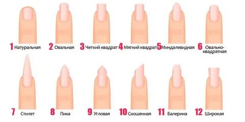 Виды форм ногтей для маникюра