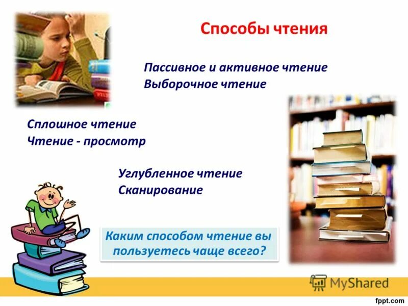 Чем является чтение для человека. Способы чтения. Основные способы чтения. Способы чтения книг. Презентация на тему чтение.