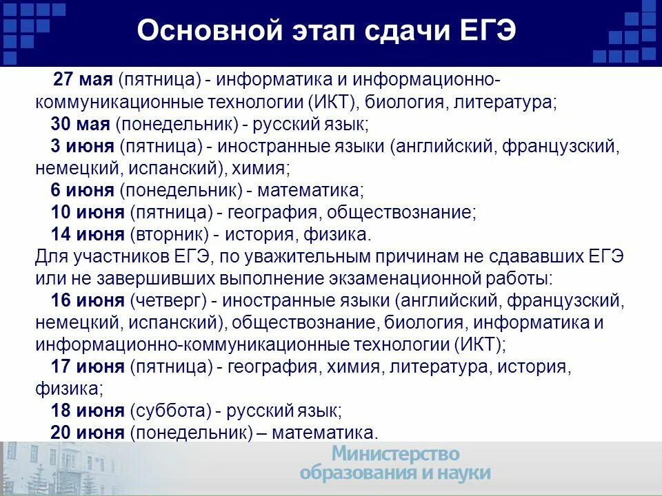 2 этап егэ. Основной период сдачи ЕГЭ. Этапы сдачи ЕГЭ. Особенностей проведения в ЕГЭ по информатике и ИКТ. Основной этап сдачи ЕГЭ по физике.