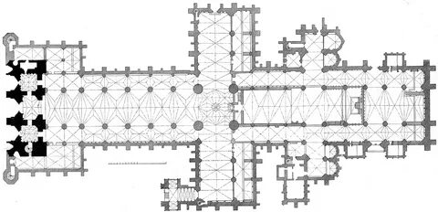 A plan of Lincoln Cathedral in England by G Dehio (died 1932). 