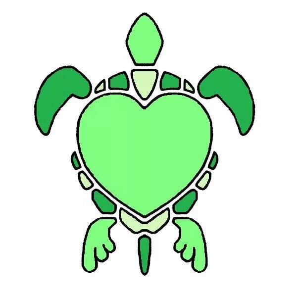 Сердце черепахи поделено на два. Черепаха с сердечком. Бьющееся сердце черепахи.