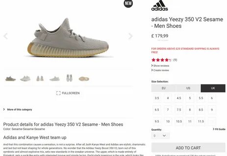 Размерная сетка yeezy
