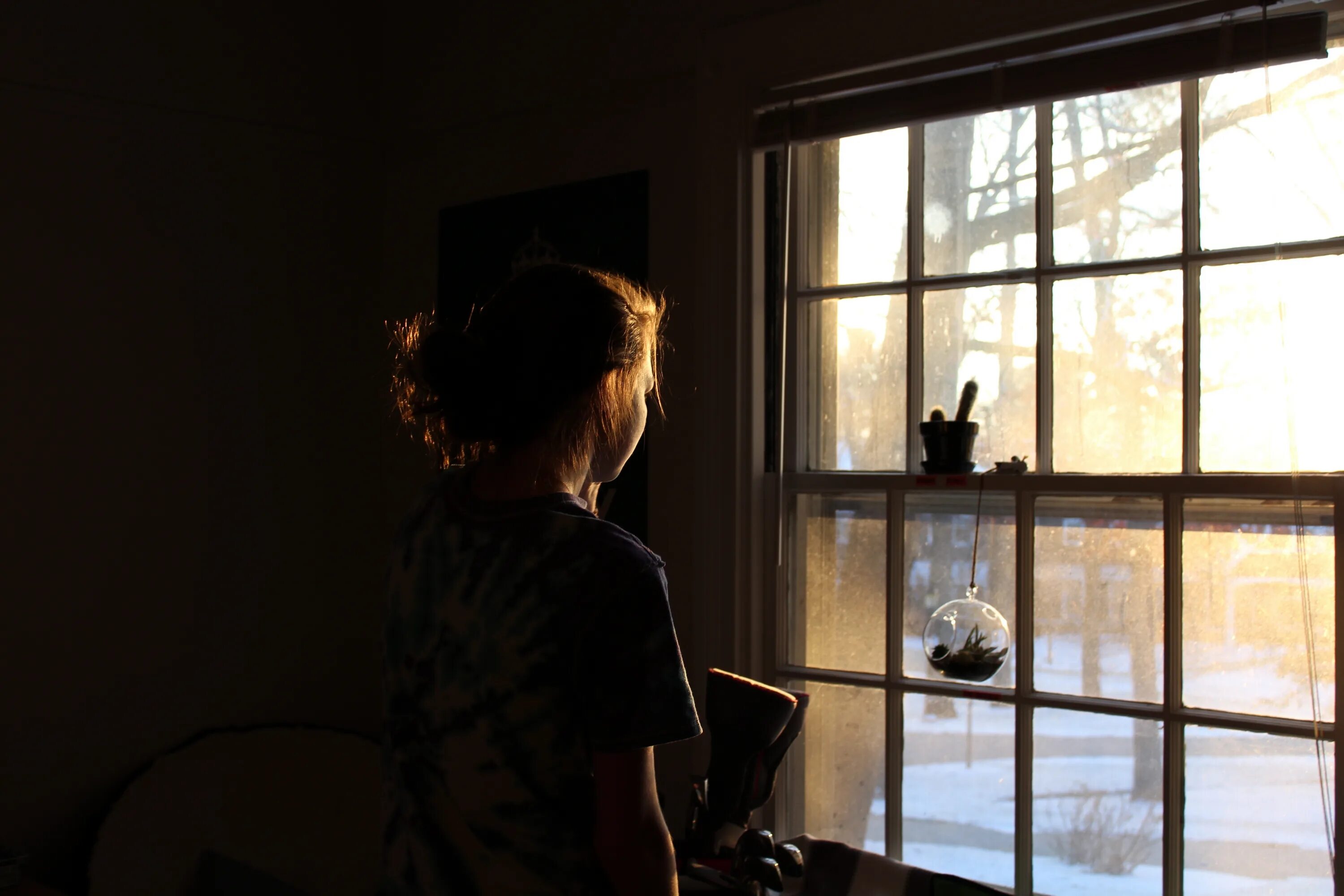 He stood the window