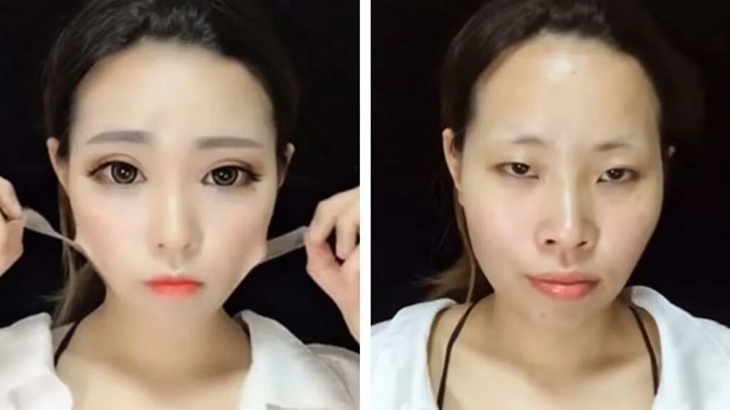 Кореянки до и после макияжа. Китаянки до и после макияжа. Корейский макияж до и после. Азиатки до и после макияжа.