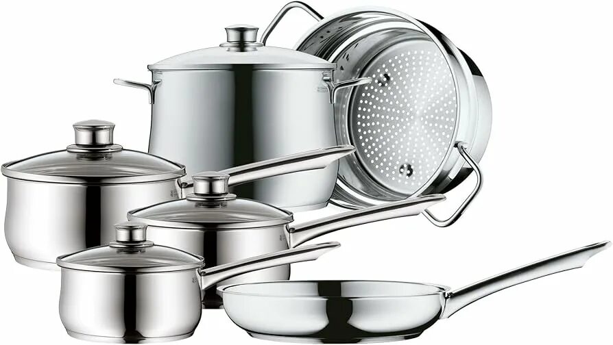 Кастрюли из нержавеющей стали Германия WMF. Diadem плюс кастрюля. Stainless Steel Cookware WMF. Сковорода Diadem Plus WMF 24см. Рейтинг нержавеющих кастрюль с толстым дном