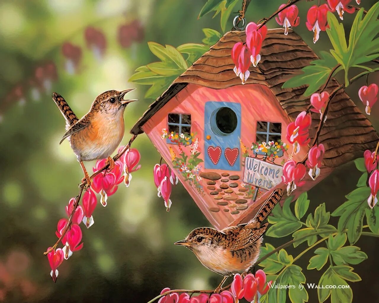 Весной веселой пели птицы. Grende Janene художник картины. Доброе утро птицы. Чудесного дня с птичками. Сказочные птички.
