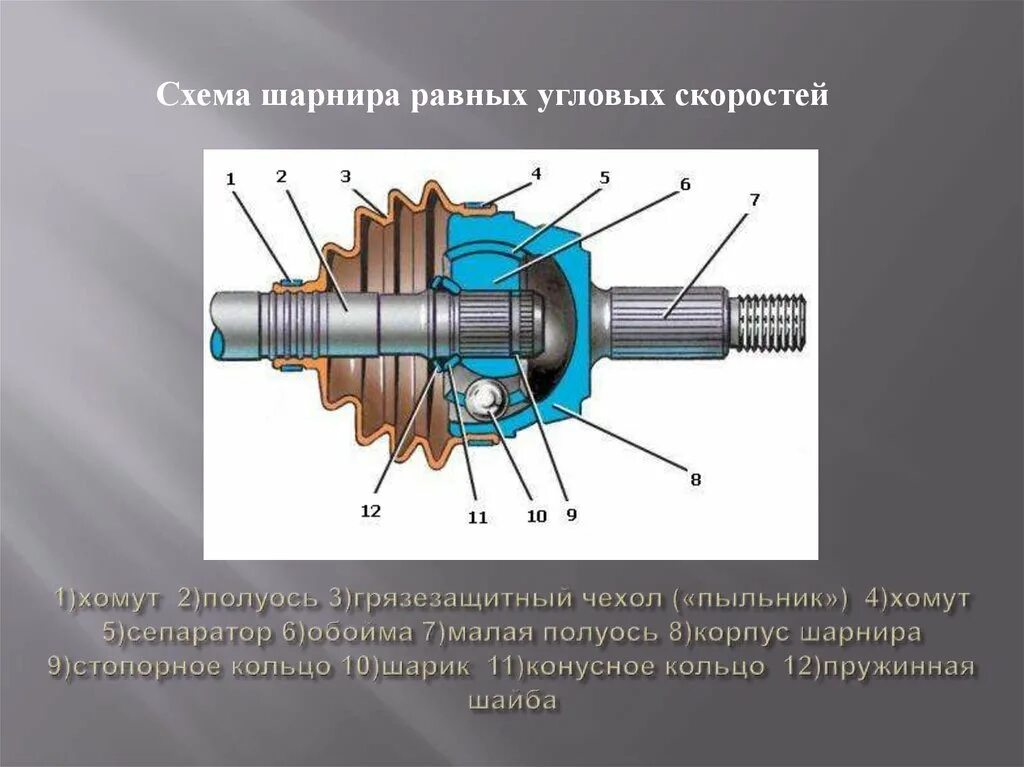 Шрус схема. Строение наружного шруса ваз 2110. устройство шарикового шарнира равных угловых скоростей. шарнир равных угловых скоростей устройство. шрус приводного вала.