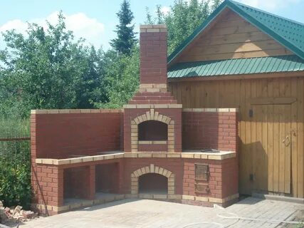 Угловой мангал из кирпича