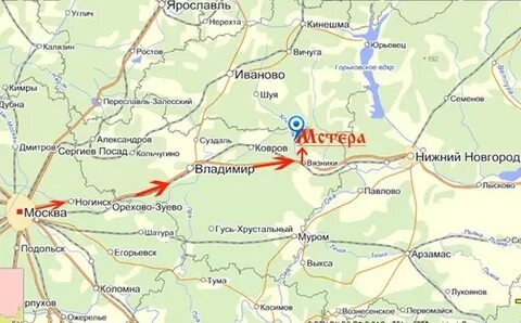 Нижний новгород москва карта дороги