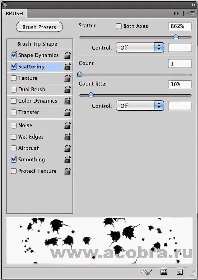 кисть не отображается фотошоп