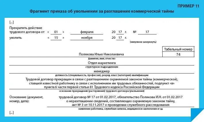 Приказ на увольнение за разглашение коммерческой тайны. Приказ об увольнении. Приказ об увольнении образец. Акт о разглашении коммерческой. Приказ раскрытие информации