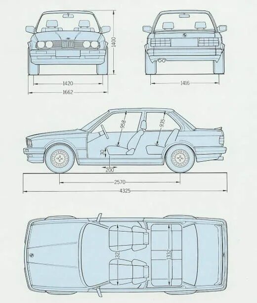 Размеры бмв е36. Колесная база БМВ е30. BMW e30 габариты. БМВ м3 е30 чертеж. BMW e30 чертеж.