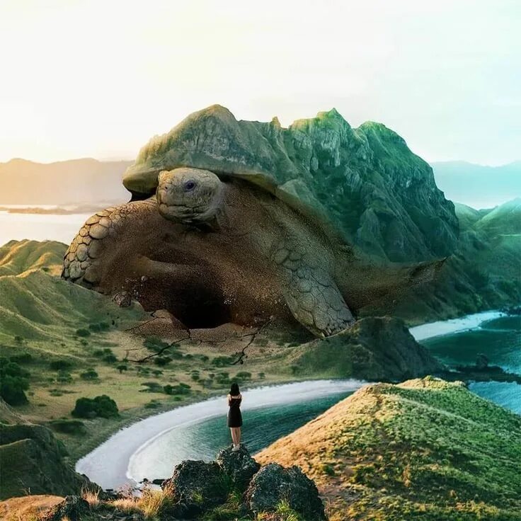Mountain come to me. Мартейн Схрейвер. Художник Мартейн Схрейвер. Горы скалы фотоманипуляции. Черепаха фотоманипуляция.