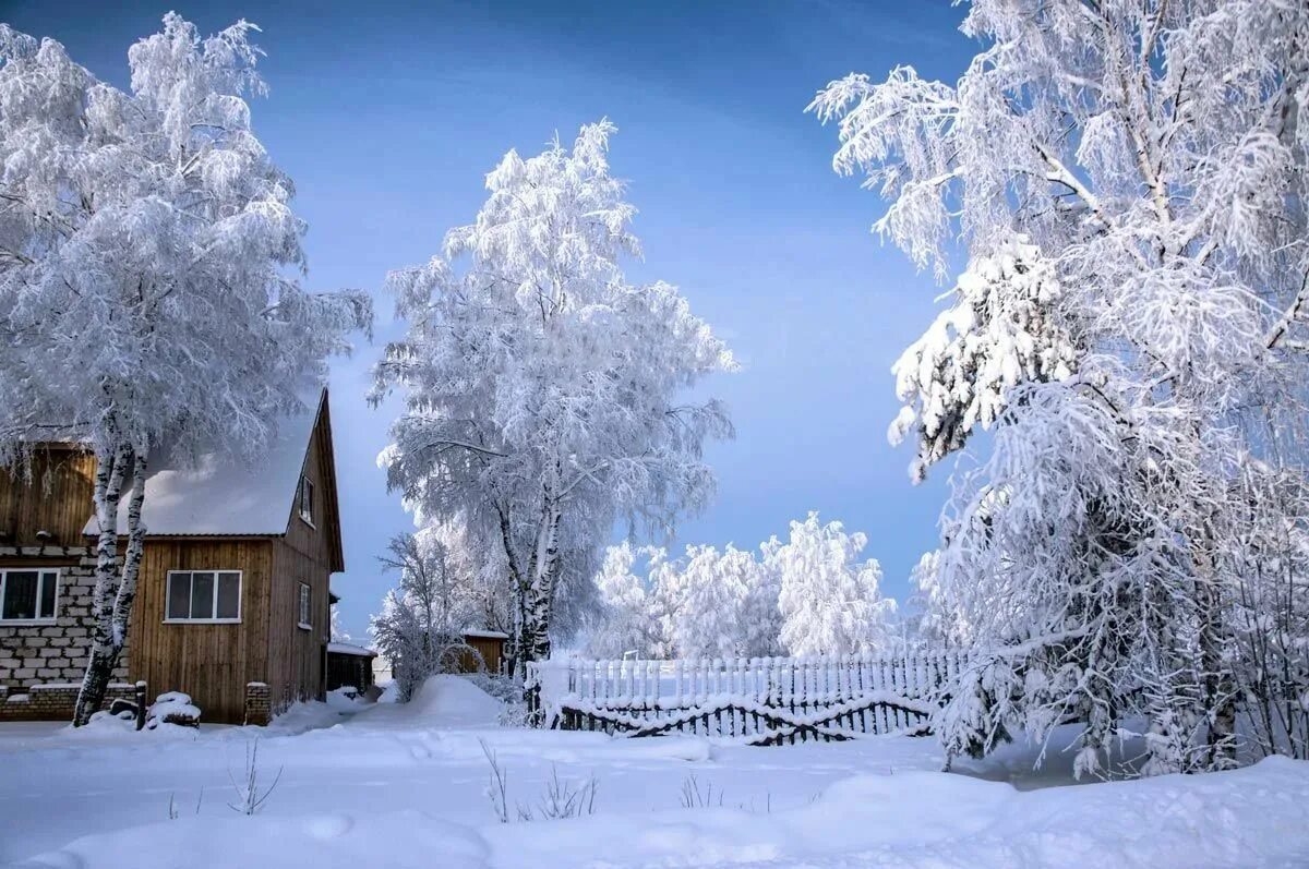 Красивая зима. Зима пейзаж. Зимняя деревня. Зима в деревне. Январские сугробы