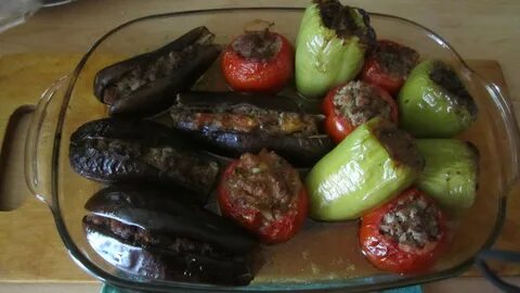 Фаршированные перцы и баклажаны