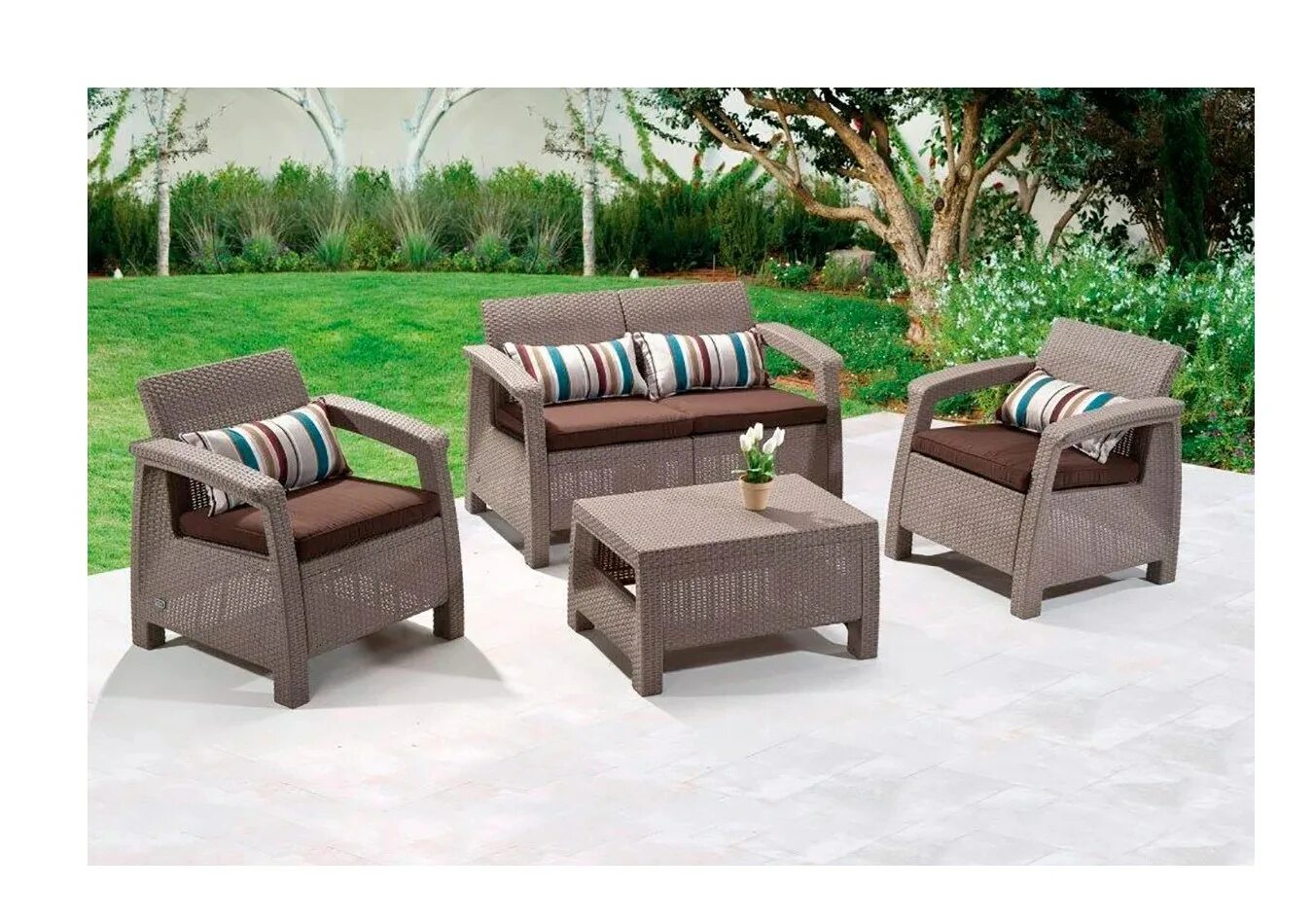 Набор мебели keter. Комплект мебели keter corfu set. набор садовой мебели keter corfu set. комплект мебели keter corfu fiesta set. комплект мебели keter corfu set (диван, 2 кресла, столик), графит.