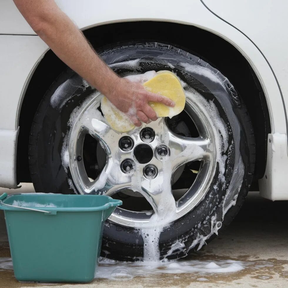 Губка для мойки автомобиля. Car Cleaning. Car Wash Foam. Car Wheel washing.