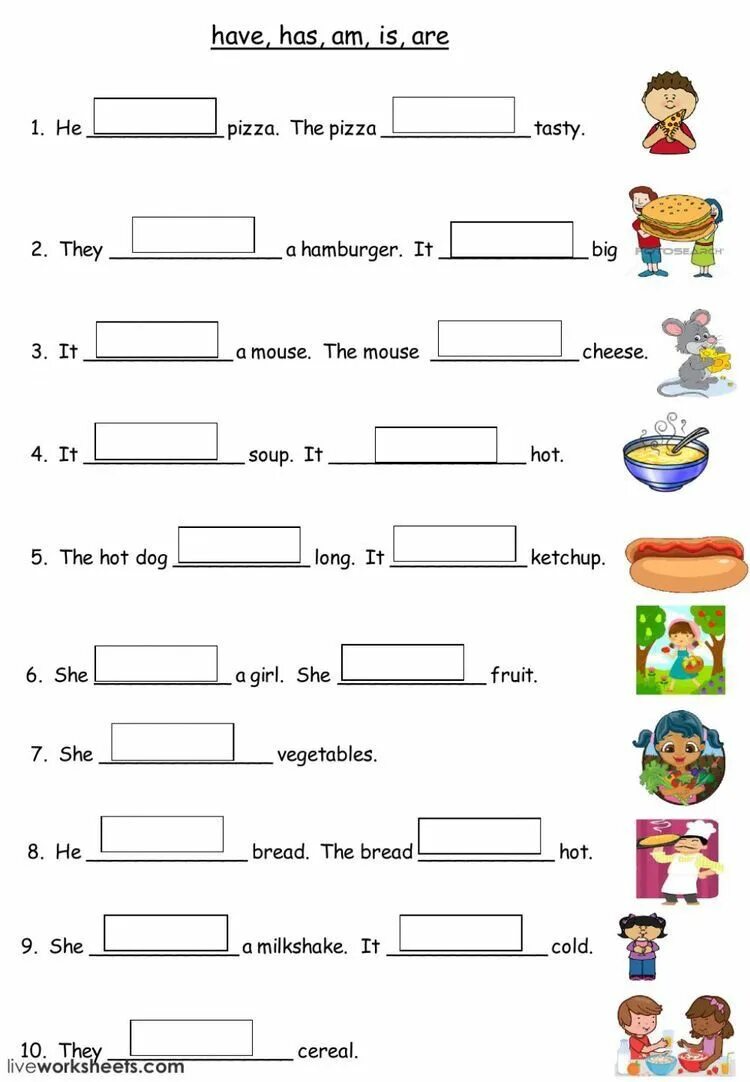 Exercise did has have. Have has задания для детей. have to в английском языке worksheets. have has для детей worksheets. задания am is are worksheet.