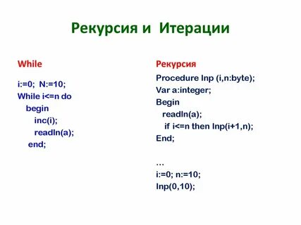 Рекурсия презентация
