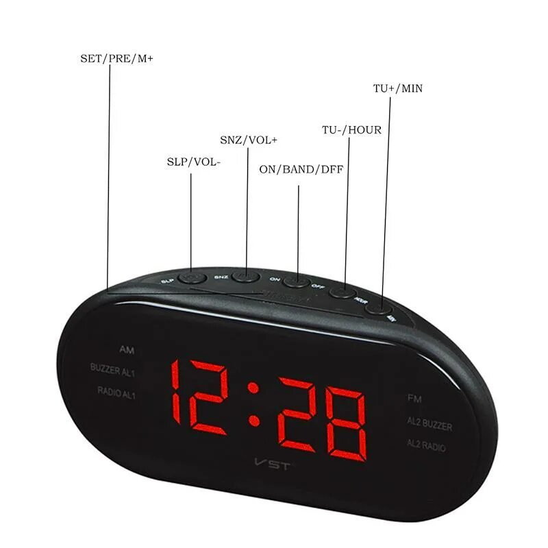 Как установить время на часах vst электронные. Часы-радиобудильник digital alarm clock. радиобудильник vst 902. vst 90-2 радиочасы инструкция. часы с будильником и радио uniel snooze.