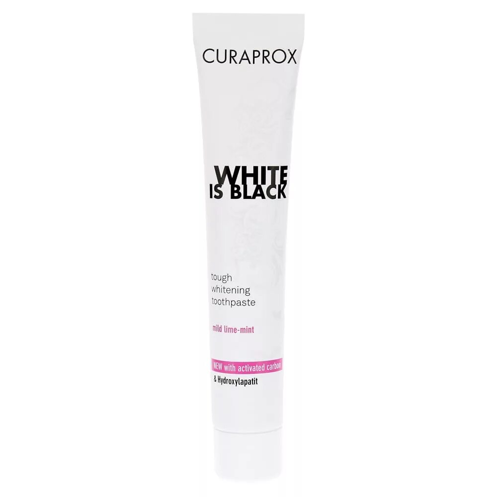 Curaprox паста купить. Curaprox White is Black паста зубная отбеливающая со вкусом мяты (90 мл). Курапрокс паста. Зубная паста Curaprox Black is White, лайм. Курапрокс паста зубная Perio Plus support CHX 0,09% (75 мл) pps709.