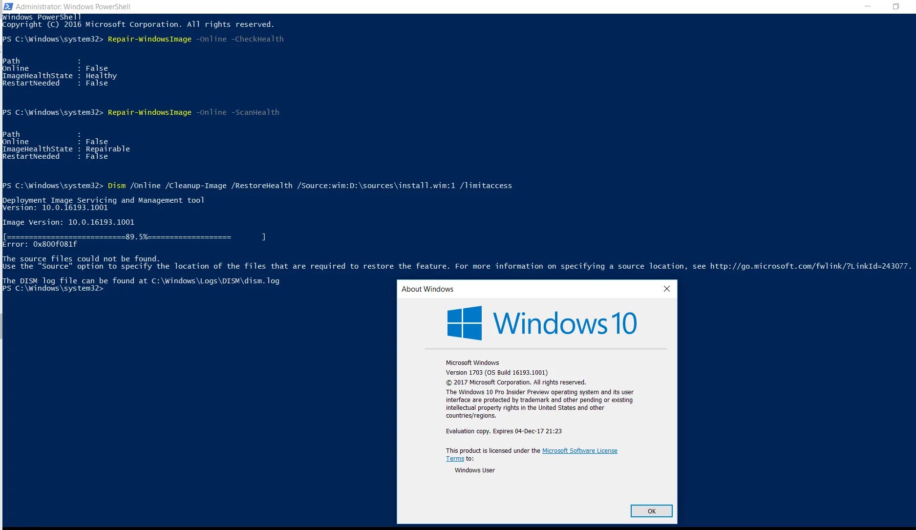 DISM Windows 10. System Repair Windows 10.